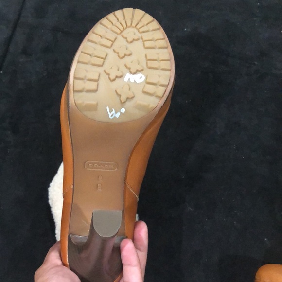 Coach shearling ankle leather boots NWT - Picture 10 of 13